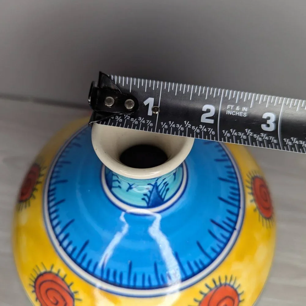 Ceramic Bulb Vase Colorful Decorative Vase 9.5
